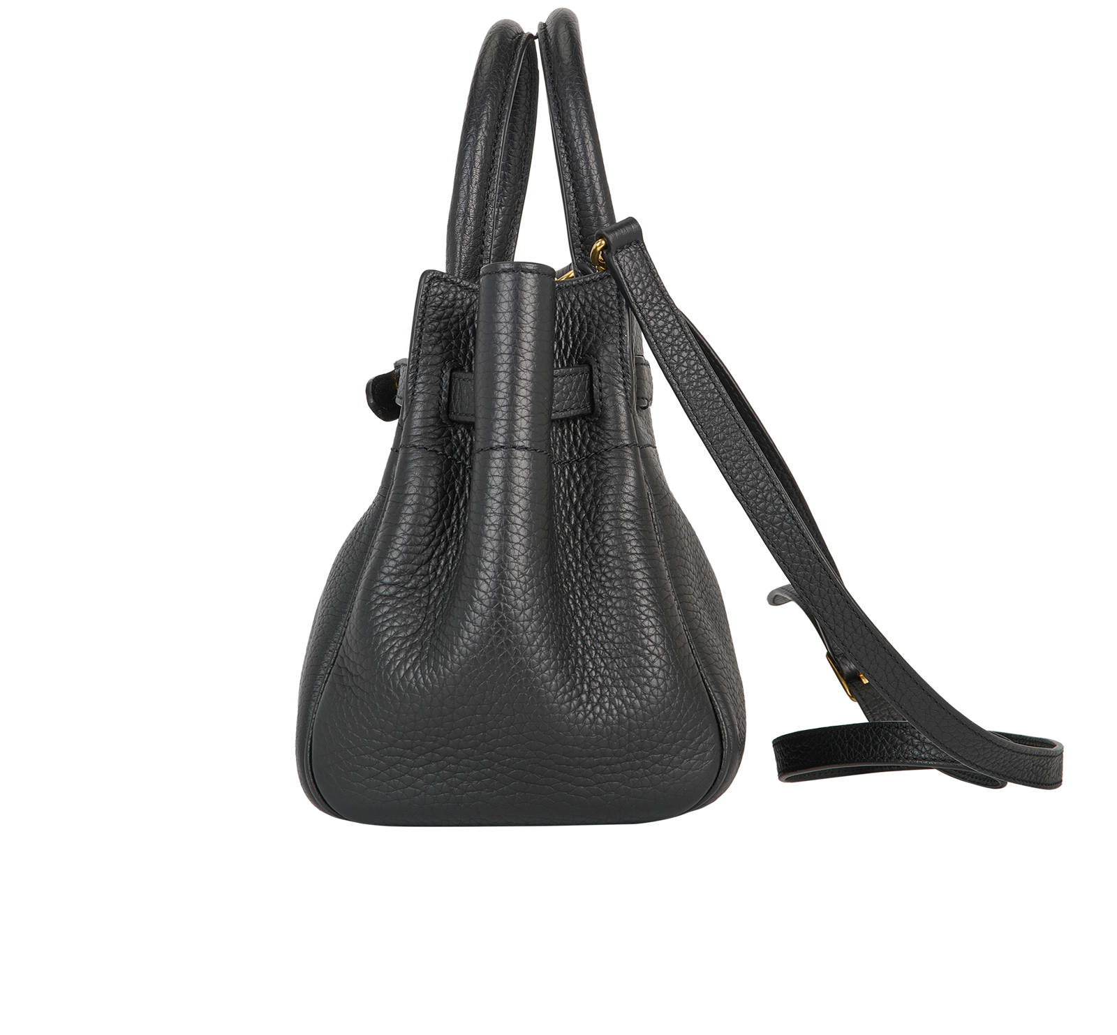 Belted Bayswater Tote, &pound;550, Handbags, Black, Leather, Bottom view